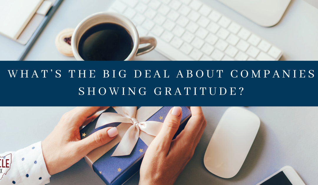 Showing gratitude to employees with corporate gift giving.